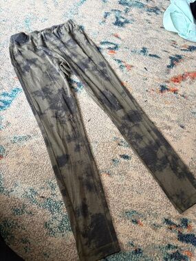 Men's Olive Green Tie-Dye Knit Pants